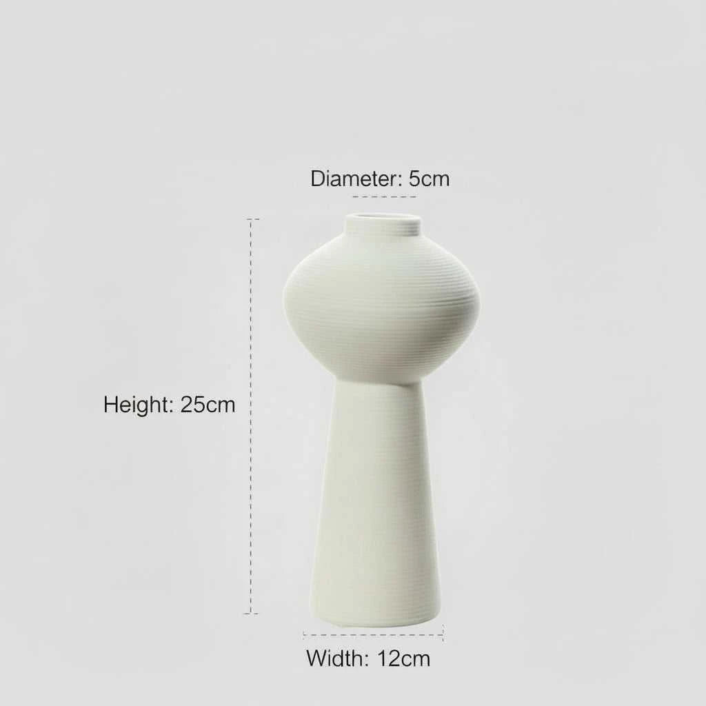 Mano Handmade Zen Ceramic Vase - Black & White Minimalist Art Decor 14:200006151#White A vase