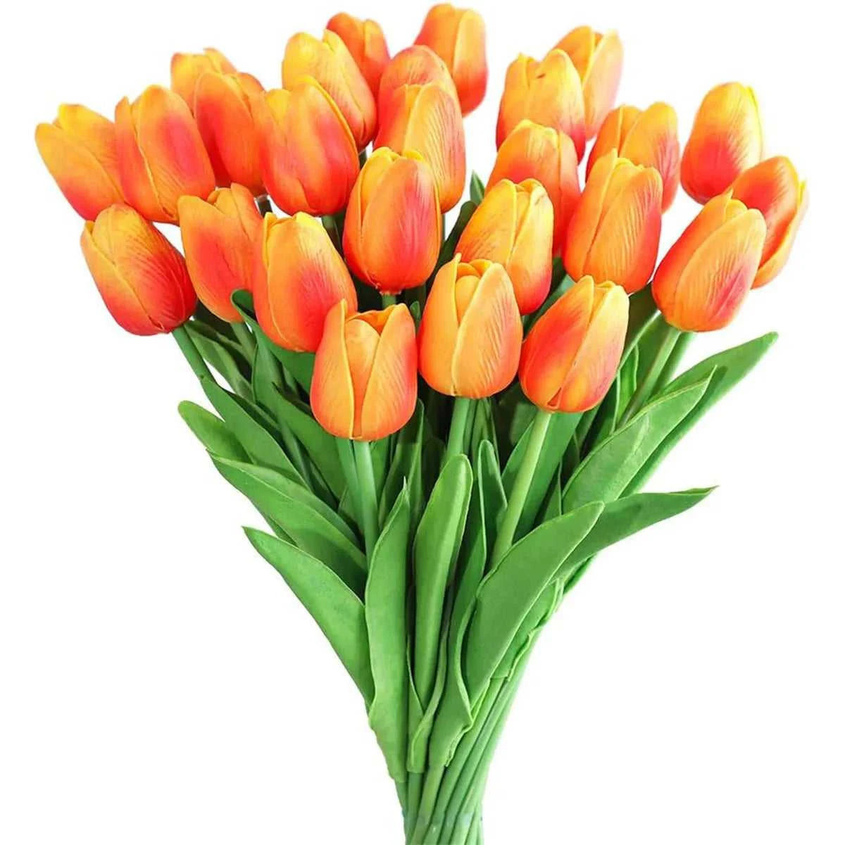 Felicia Artificial Tulips - 10 Realistic Touch Flowers for Home & Wedding Decor 14:29#1;5:361386#10pcs Artificial Flowers