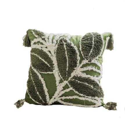 Masimo Tufted Cushion Cover with Tassel - Decorative Pillow Case 14:175#green;5:202198822 Cushion Covers