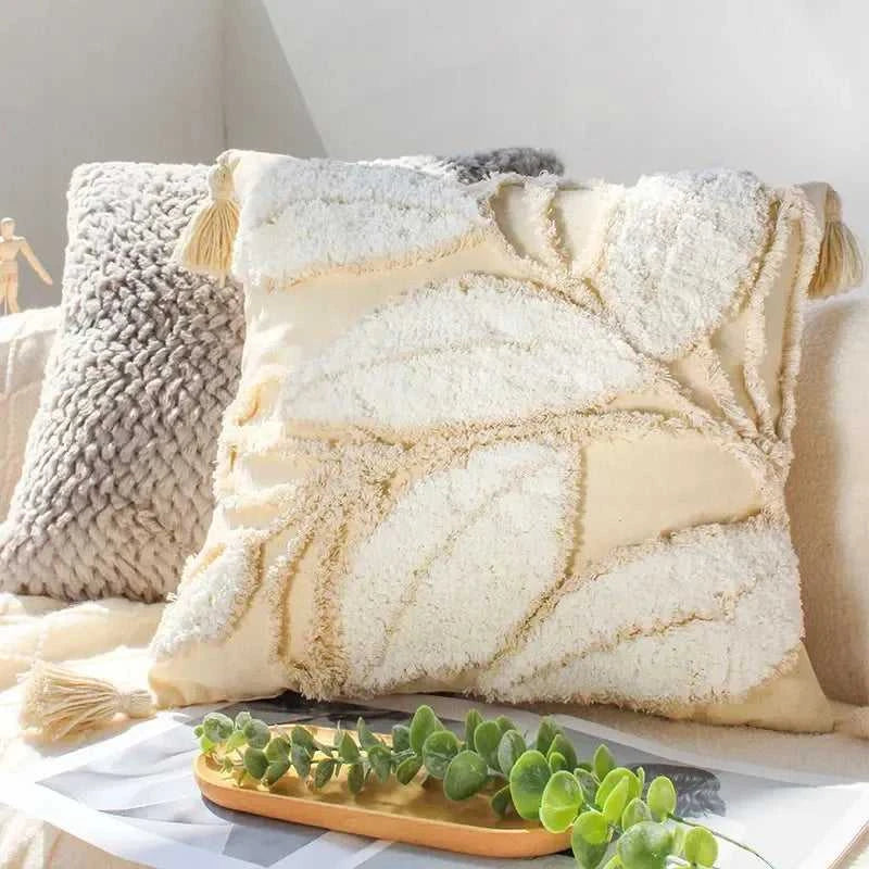 Masimo Tufted Cushion Cover with Tassel - Decorative Pillow Case 14:175#green;5:202198822 Cushion Covers