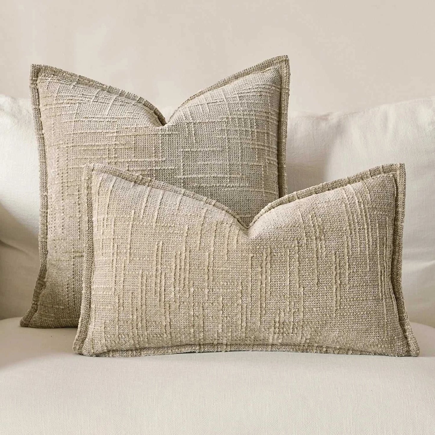 Masy Chenille Cushion Cover - Bamboo Yarn Textured Throw Pillow Case 14:10#Dark Grey;5:201298988#30x50cm Cushion Covers