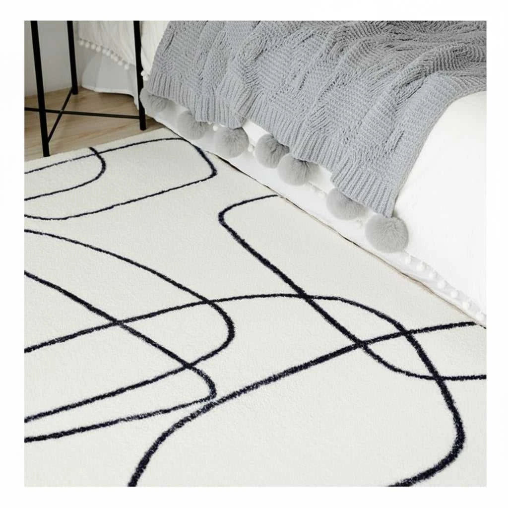 Meraki Plush Area Rug Non-Slip - Living Room Bedroom Carpet 14:29#A;5:200844313#80x120cm Carpets