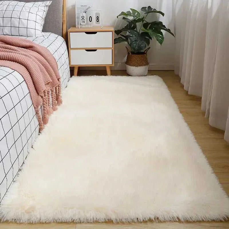 Miko Fluffy Faux Sheepskin Rug - Soft Faux Fur Floor Mat 14:29#A-1;5:202813808#40X60cm 15.7X23.6in Rugs