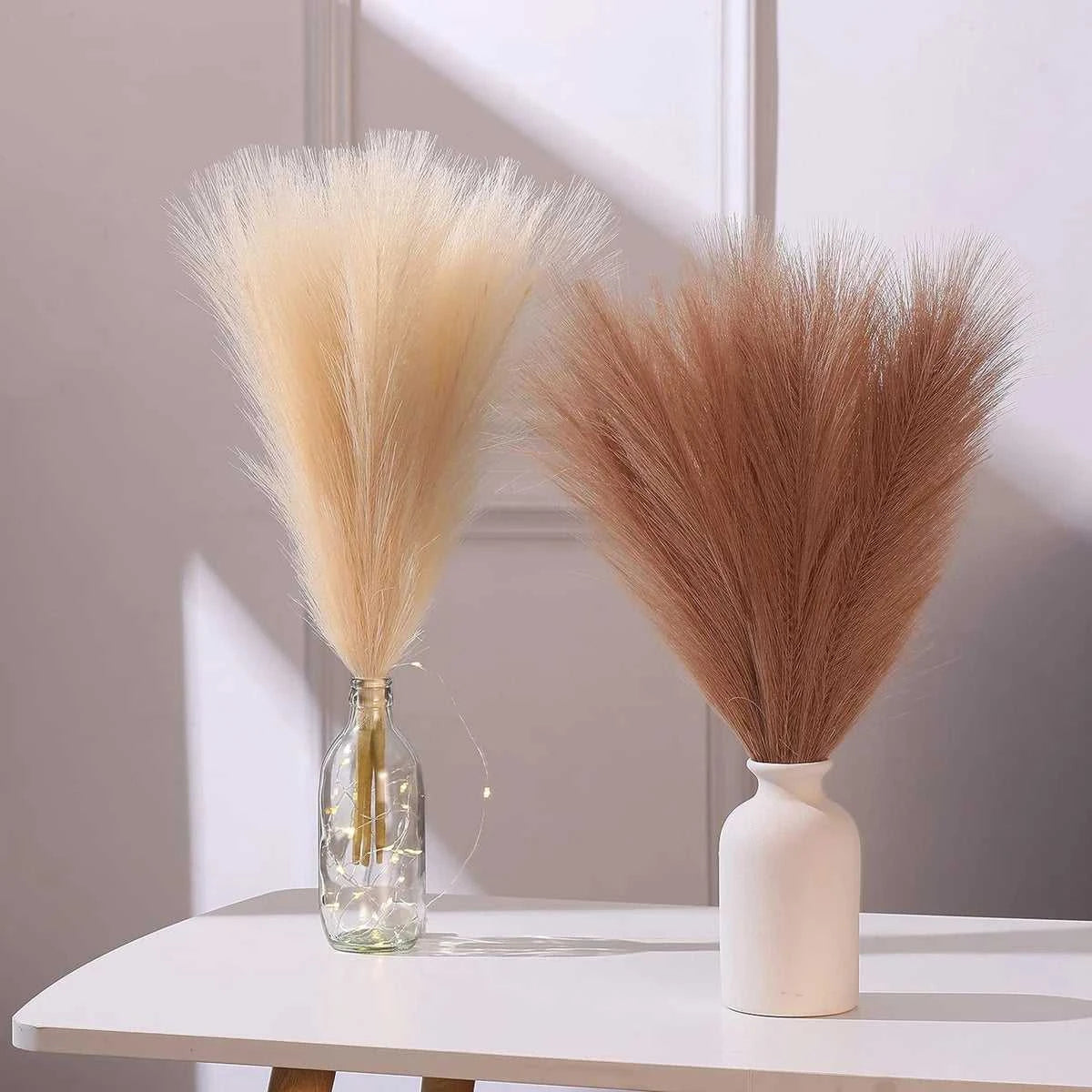 Mimosa Artificial Pampas Grass 42cm - 10pcs Boho Decor 14:202884863#color 1 Artificial Plants