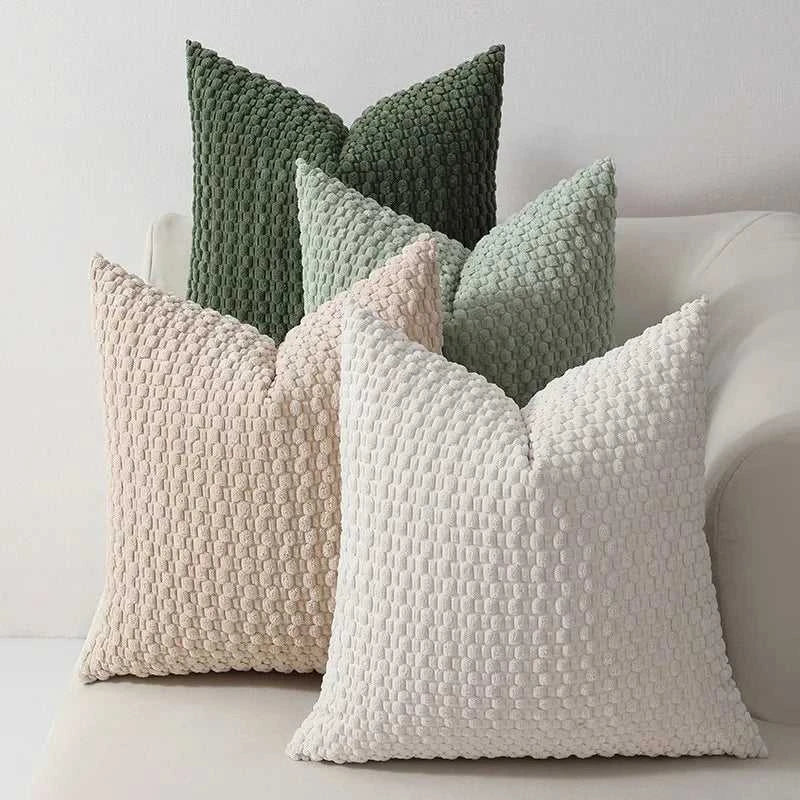 Mixi Fluffy Corduroy 3D Bubble Pillow Cover - Plush Solid Cushion 14:200006152#dark green;5:202624808#30x50cm Cushion Covers
