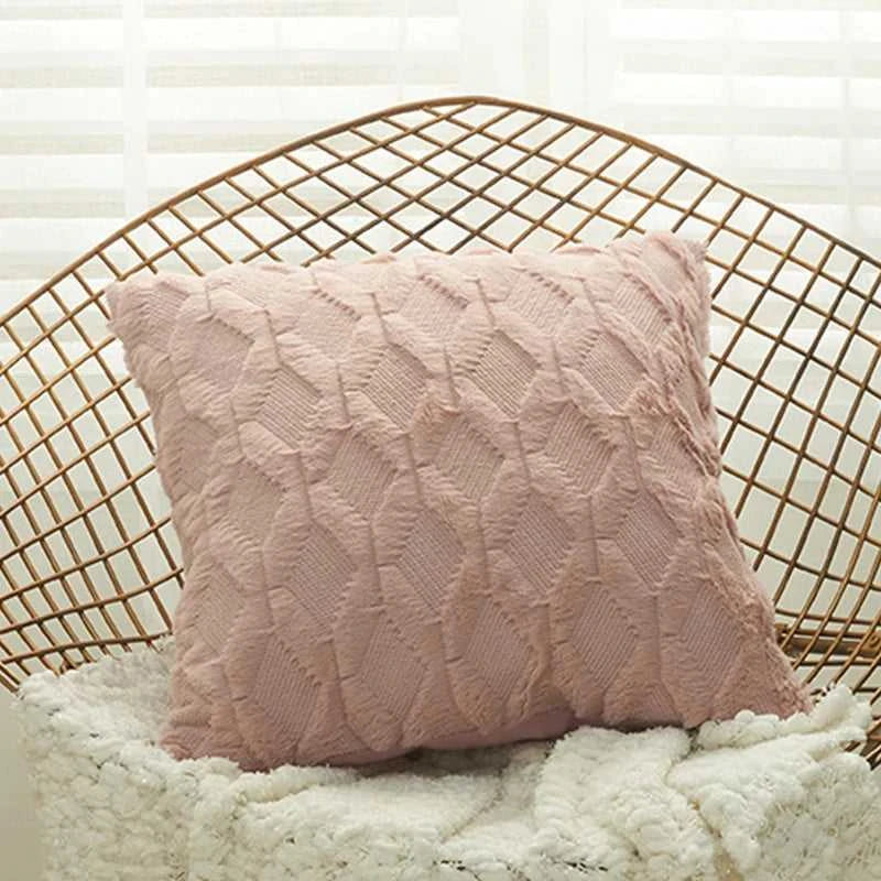 Myra Plush Pillow Cover - Soft Fluffy Cushion Cover Weaving Tatting 14:29#Light Grey;5:201298986#30x50cm Cushion Covers
