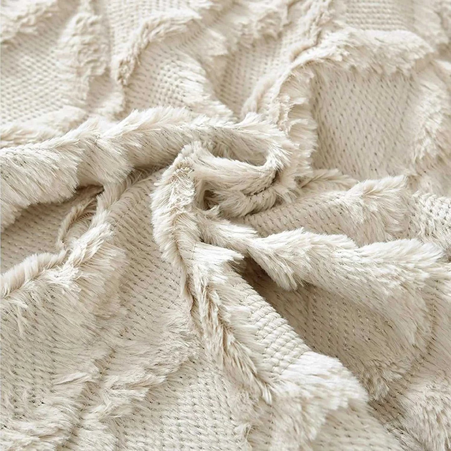 Myra Plush Pillow Cover - Soft Fluffy Cushion Cover Weaving Tatting 14:29#Light Grey;5:201298986#30x50cm Cushion Covers