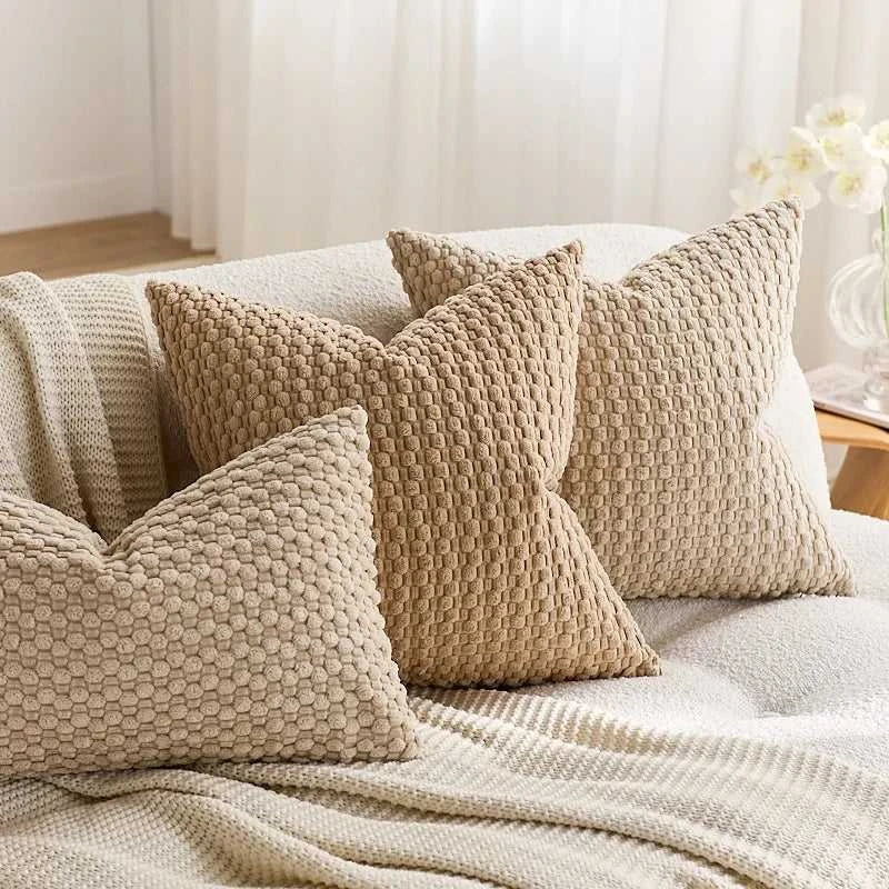 Vellu Corduroy Striped Throw Pillow Covers - Soft Cushion Cases for Sofa & Bed 14:365458#dark blue;5:201298988#1pc 30X50cm Cushion Covers