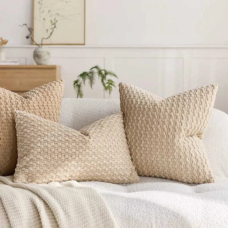 Vellu Corduroy Striped Throw Pillow Covers - Soft Cushion Cases for Sofa & Bed 14:365458#dark blue;5:201298988#1pc 30X50cm Cushion Covers