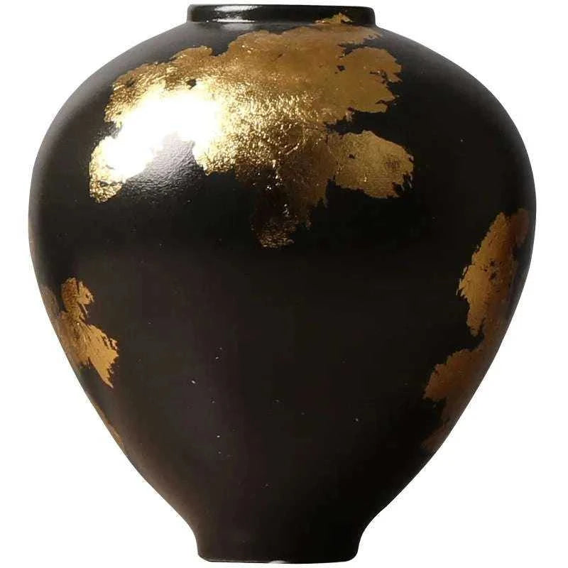 Oro Ceramic Vase - Silver & Gold Irregular Pattern Porcelain Flower Vase 14:200006152#silver Vases