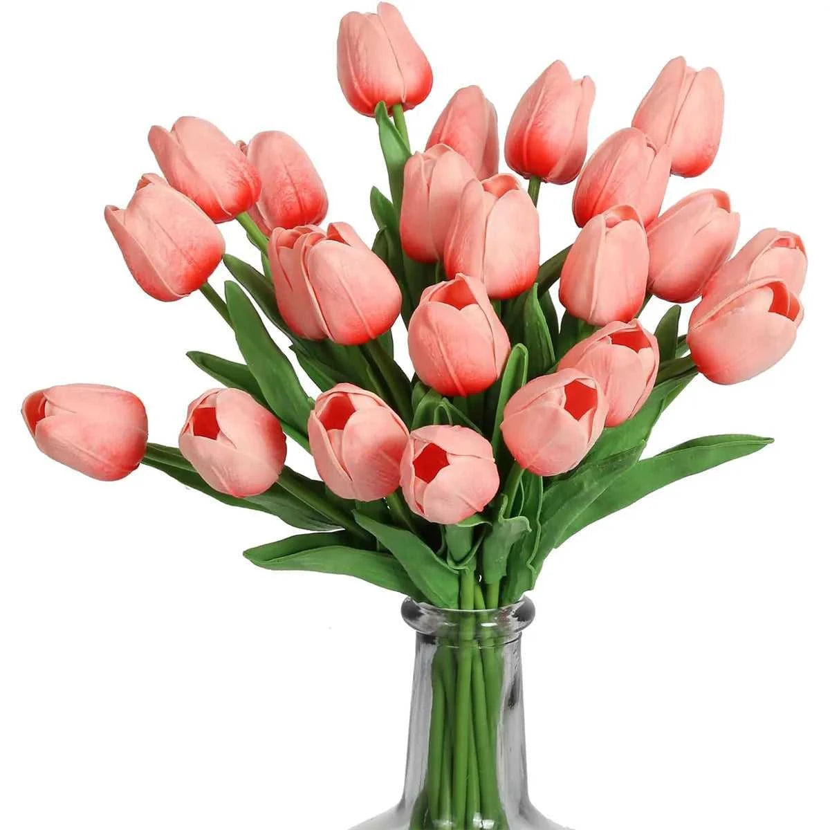Felicia Artificial Tulips - 10 Realistic Touch Flowers for Home & Wedding Decor 14:29#1;5:361386#10pcs Artificial Flowers