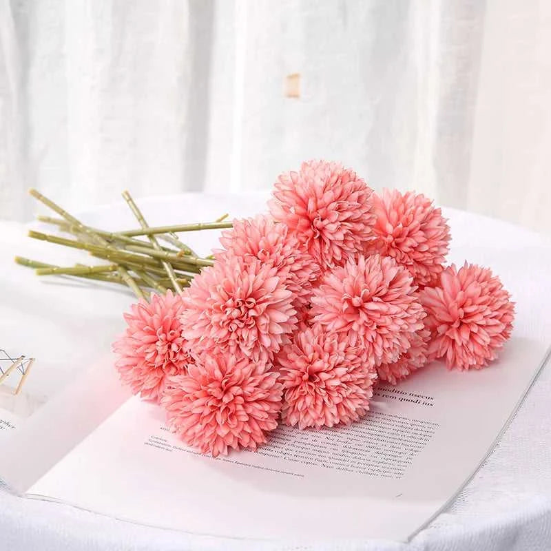 Petsy Artificial Hydrangea Bouquet 29cm - Wedding & Home Decor 14:200211869#Rose Red;5:361385#3Pcs Artificial Flowers