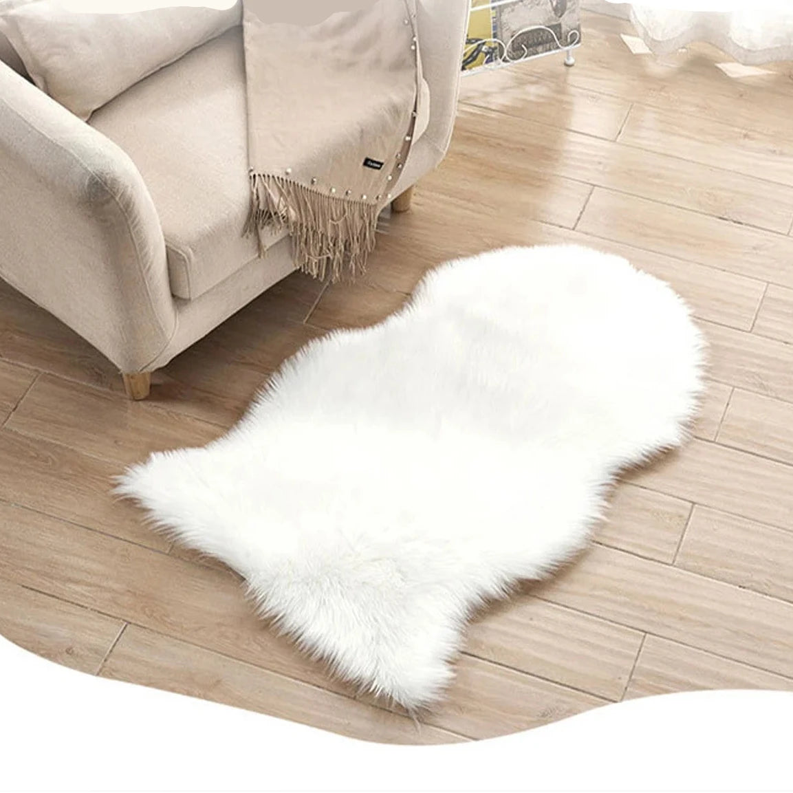 Cameron Plush Shag Carpet - Soft Fluffy Floor Mat for Living Room & Bedroom 14:29#baisepingdiyu;5:200007736#40cmx60cm Rugs