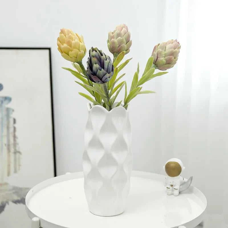 Zila Artificial Artichoke Plant 56cm - Decorative Faux Greenery for Home Decor 14:202888825#White Artificial Flowers