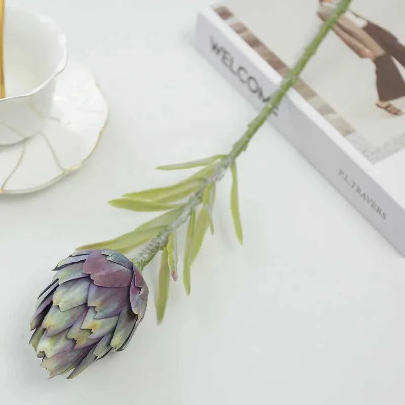 Zila Artificial Artichoke Plant 56cm - Decorative Faux Greenery for Home Decor 14:202888825#White Artificial Flowers