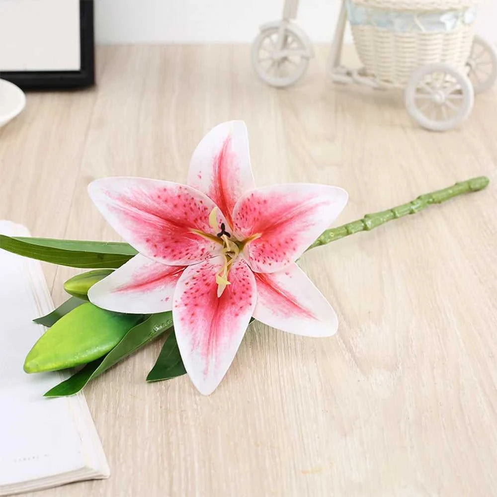 Arcadia Artificial Lily Flowers - Realistic 3D Stems for Home & Wedding Decor 14:496#58 -Purple Artificial Flowers