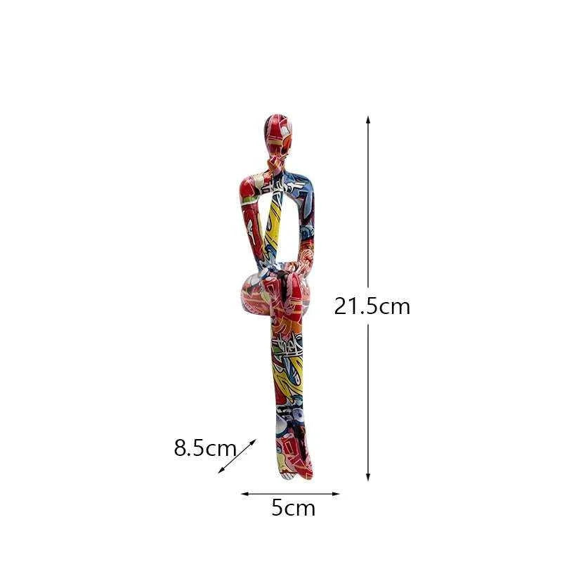 Ricca Abstract Thinker Figurine - Modern Resin Sculpture Decor 14:200006152#A Decorative Sculpture