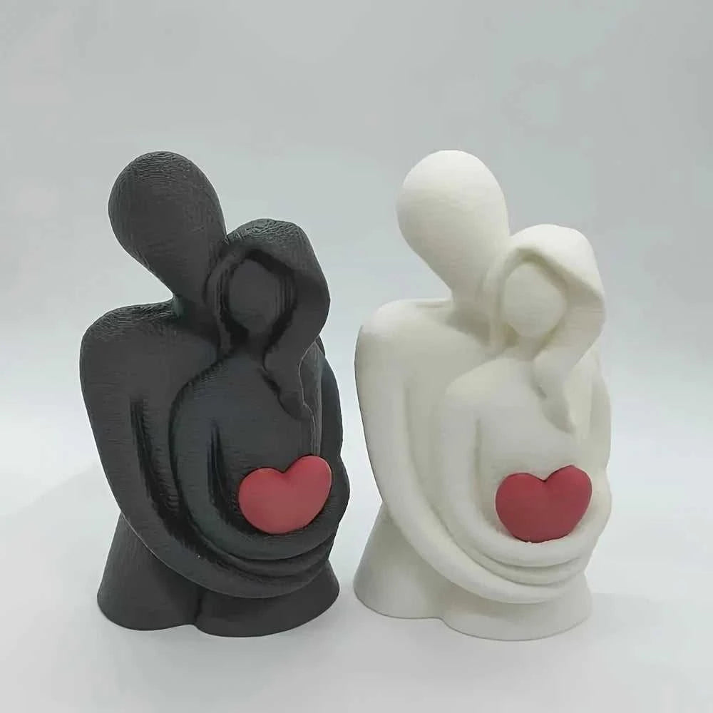 Sadie 3D Printed Embracing Couple Sculpture - Modern Love Art Gift 14:193 Decorative Sculpture