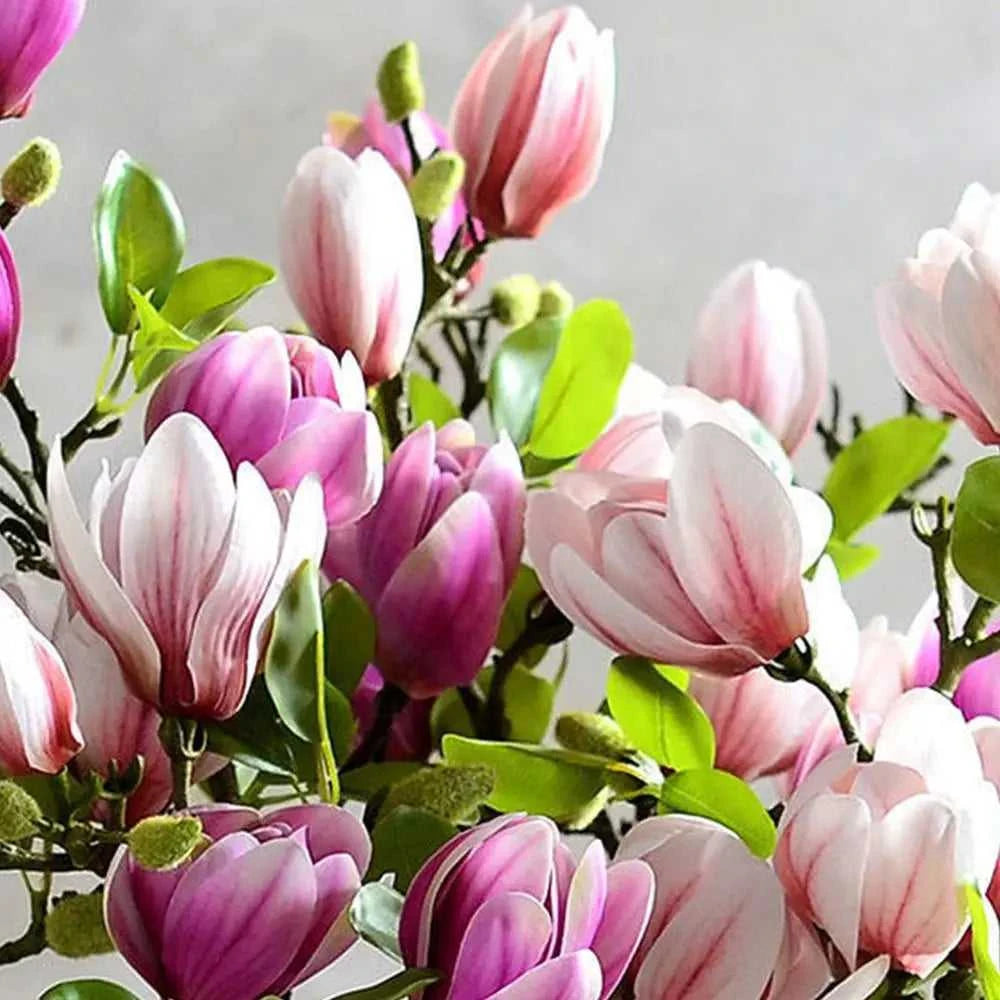 Bobo Silk Magnolia Bouquet - Artificial Flowers for Wedding & Home Decor 14:366;5:100014066#1pc Artificial Flowers