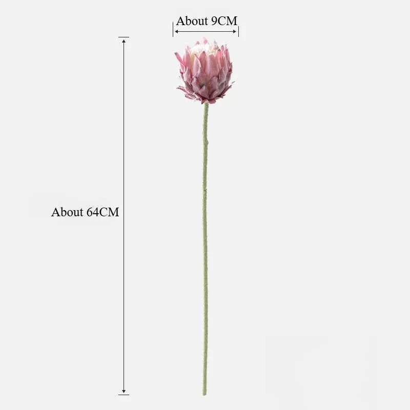 Moso Artificial King Protea 25 Inch - Faux Flower for Wedding & Home Decor 14:193#white powder Artificial Flowers