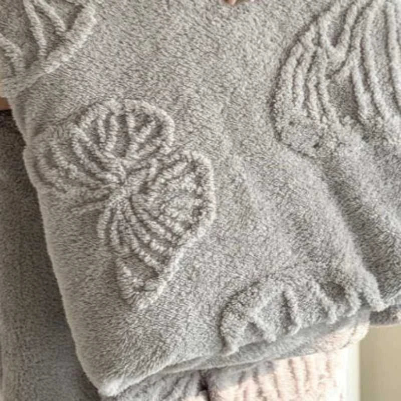 Solano 3D Embossed Butterfly Flannel Blanket - Ultra Soft & Warm Throw 14:29#White;5:596#100x150cm Blankets & Throws