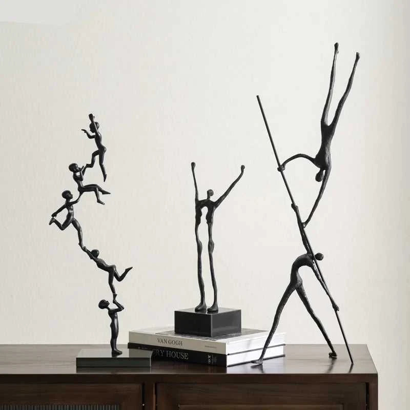 Starlite Metal Acrobat Sculpture - Abstract Figure Desk Ornament 14:200006151#A Decorative Sculpture