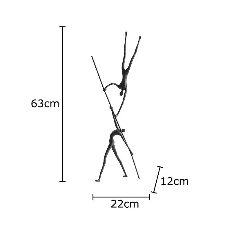 Starlite Metal Acrobat Sculpture - Abstract Figure Desk Ornament 14:200006151#A Decorative Sculpture