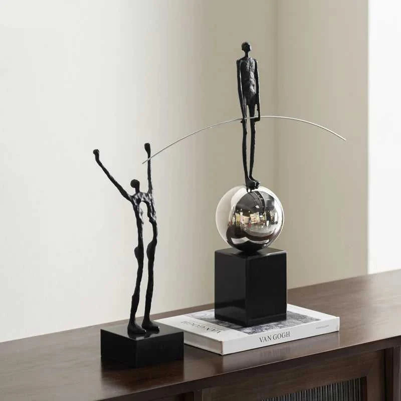 Starlite Metal Acrobat Sculpture - Abstract Figure Desk Ornament 14:200006151#A Decorative Sculpture