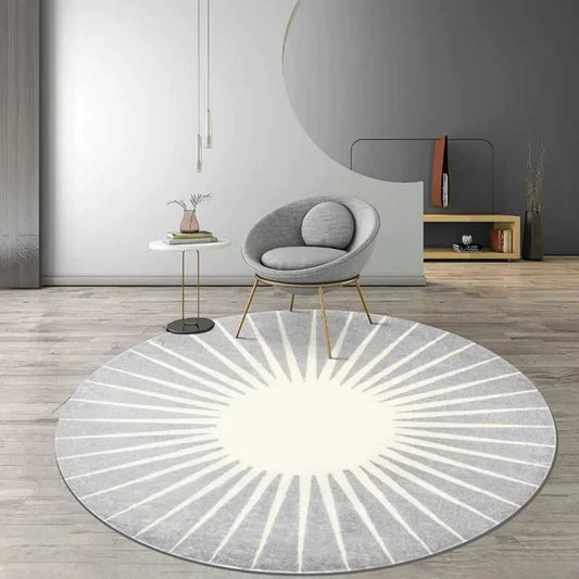 Sunflower Round Rug - Anti-Slip Short Pile Carpet 14:193#XSQ-FLR-275;5:200007736#80X80CM(2.6X2.6FT Rugs