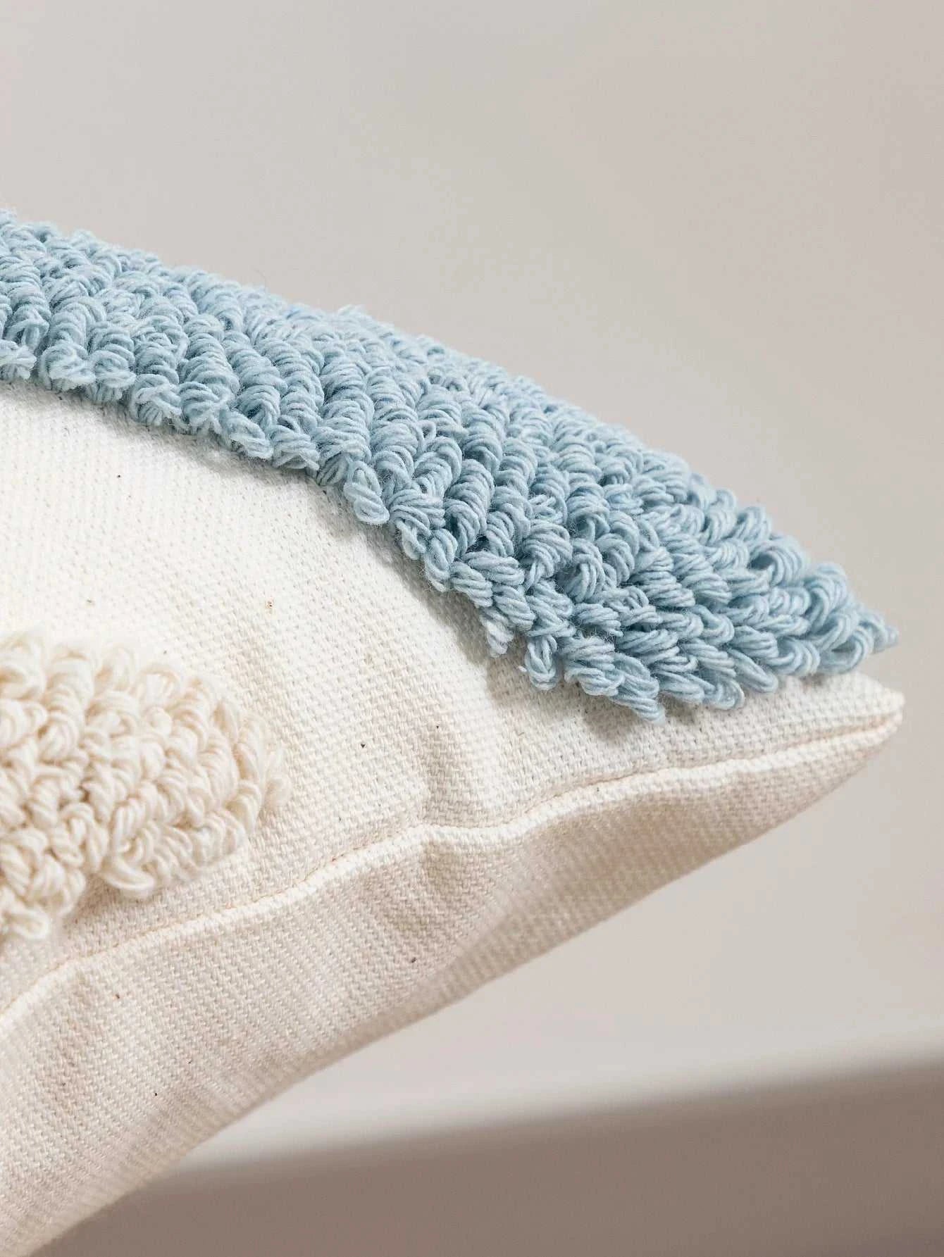 Tamara Boho Blue White Geometric Loop Pillow Cover - Decorative Cushion 14:173;5:202949817 Cushion Covers