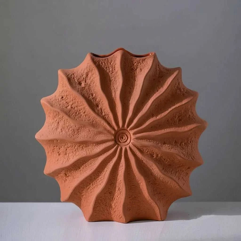 Cara Ceramic Shell Vase Orange - Porcelain Conch Flower Pot Desk Decor 14:29#S vase