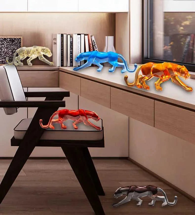 Modern Fortune Transparent Money Leopard Resin Ornaments Office Table Sculpture Crafts Home Livingroom Desk Figurines Decoration 14:200006151#style1 sculptures