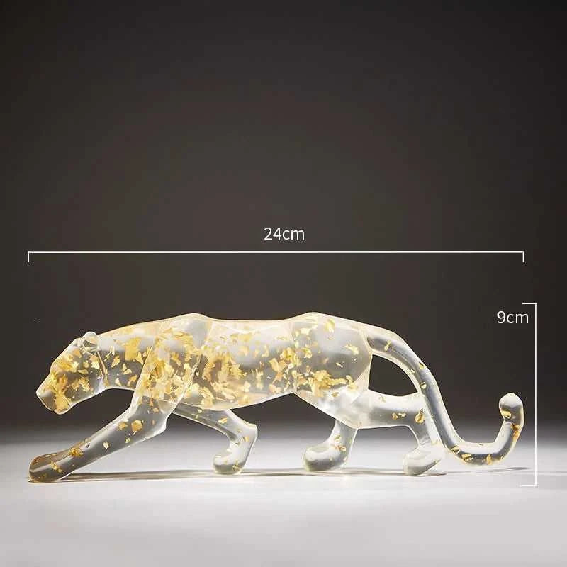 Modern Fortune Transparent Money Leopard Resin Ornaments Office Table Sculpture Crafts Home Livingroom Desk Figurines Decoration 14:200006151#style1 sculptures