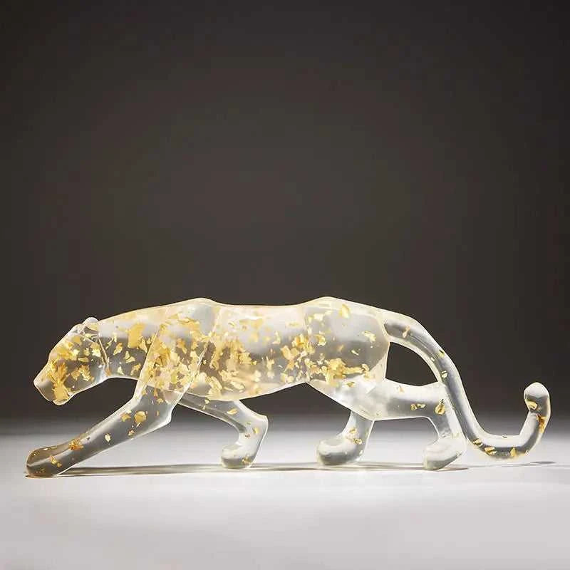 Modern Fortune Transparent Money Leopard Resin Ornaments Office Table Sculpture Crafts Home Livingroom Desk Figurines Decoration 14:200006151#style1 sculptures