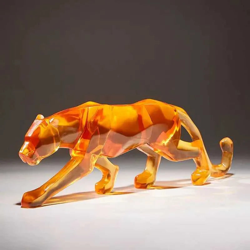 Modern Fortune Transparent Money Leopard Resin Ornaments Office Table Sculpture Crafts Home Livingroom Desk Figurines Decoration 14:200006151#style1 sculptures