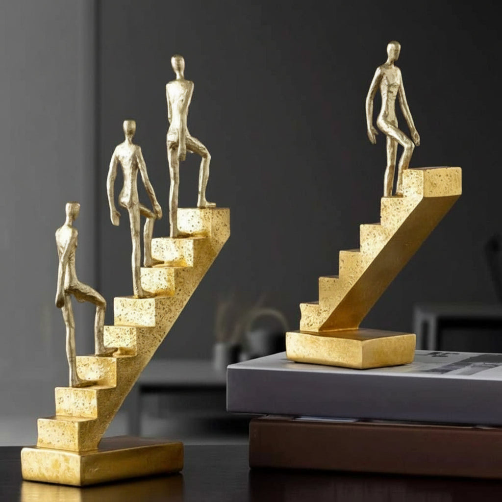 Resin Handicraft Sculpture Staircase Ladder Man Abstract Decorative Figurines Room Decoration Accessories 14:200006155#E sculptures