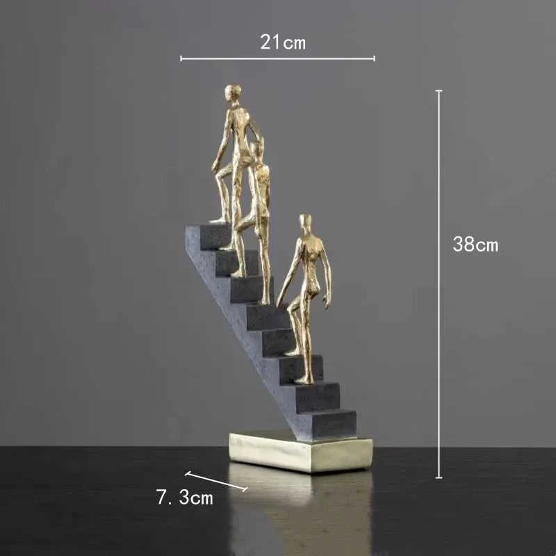 Resin Handicraft Sculpture Staircase Ladder Man Abstract Decorative Figurines Room Decoration Accessories 14:200006155#E sculptures