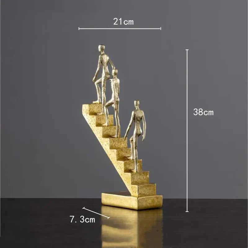 Resin Handicraft Sculpture Staircase Ladder Man Abstract Decorative Figurines Room Decoration Accessories 14:200006155#E sculptures