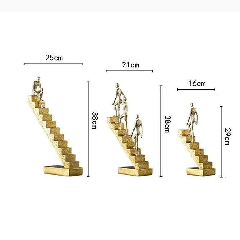 Resin Handicraft Sculpture Staircase Ladder Man Abstract Decorative Figurines Room Decoration Accessories 14:200006155#E sculptures