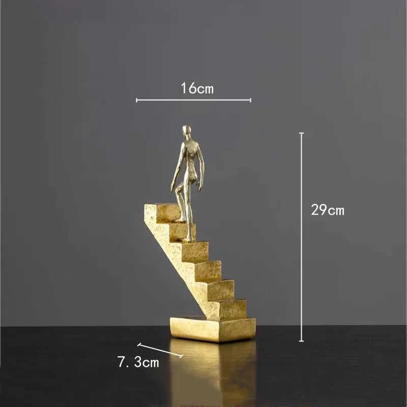 Resin Handicraft Sculpture Staircase Ladder Man Abstract Decorative Figurines Room Decoration Accessories 14:200006155#E sculptures