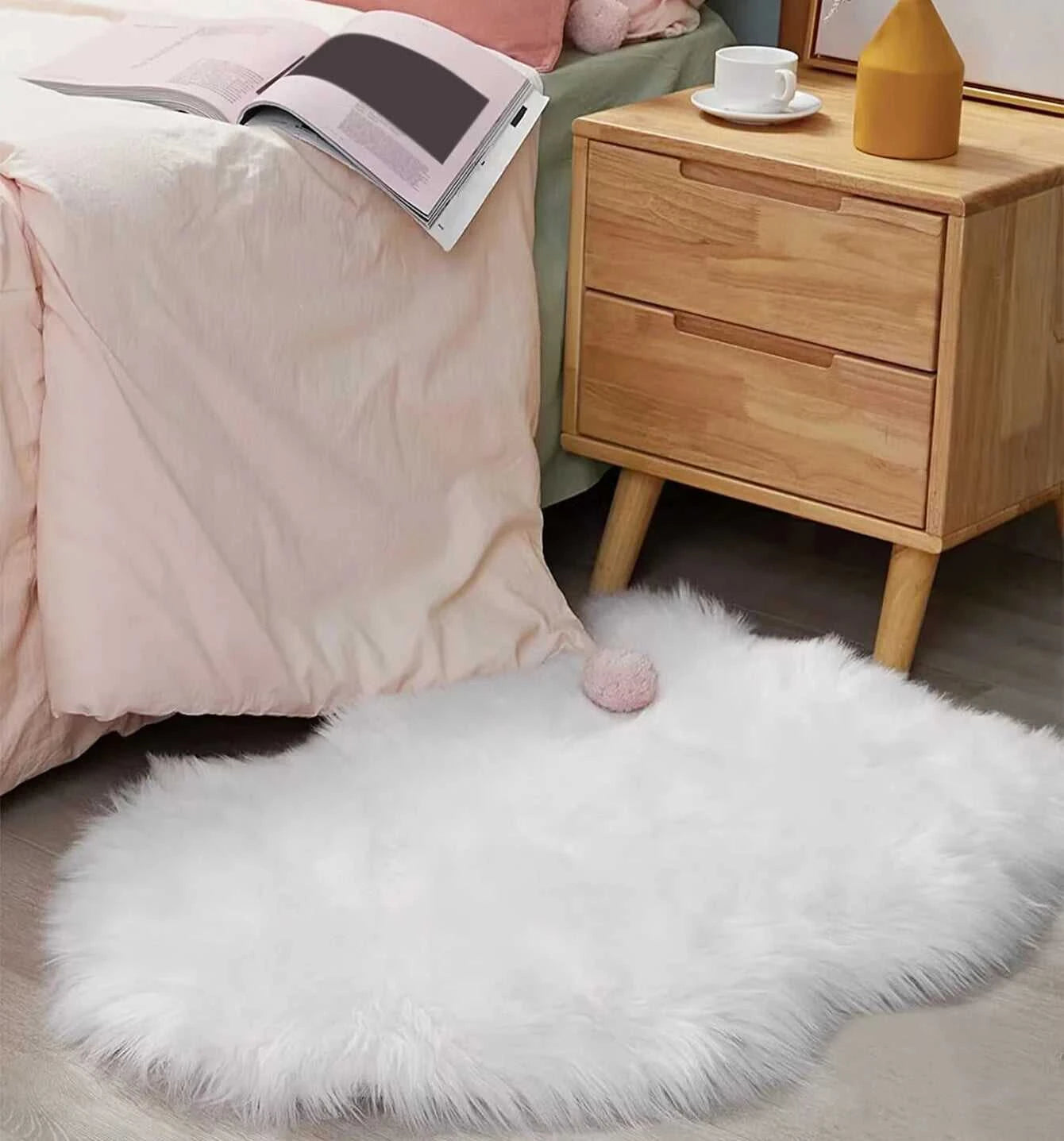 Cameron Plush Shag Carpet - Soft Fluffy Floor Mat for Living Room & Bedroom 14:29#baisepingdiyu;5:200007736#40cmx60cm Rugs