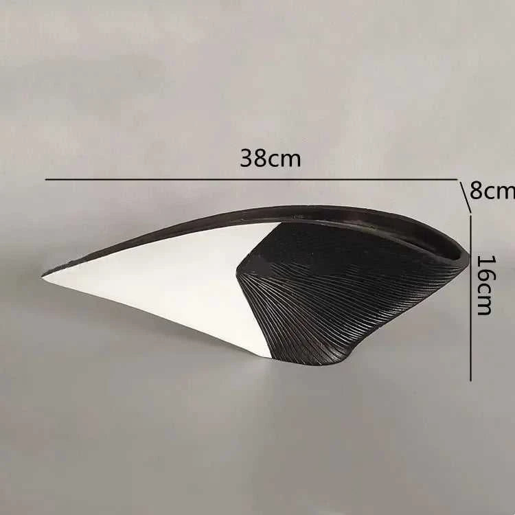 Vaas Nordic Resin Fan Vase - Abstract Sculpture for Dried Flowers 14:1254#A-S Vases