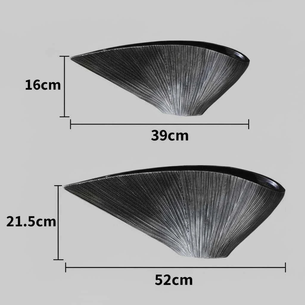 Vaas Nordic Resin Fan Vase - Abstract Sculpture for Dried Flowers 14:1254#A-S Vases