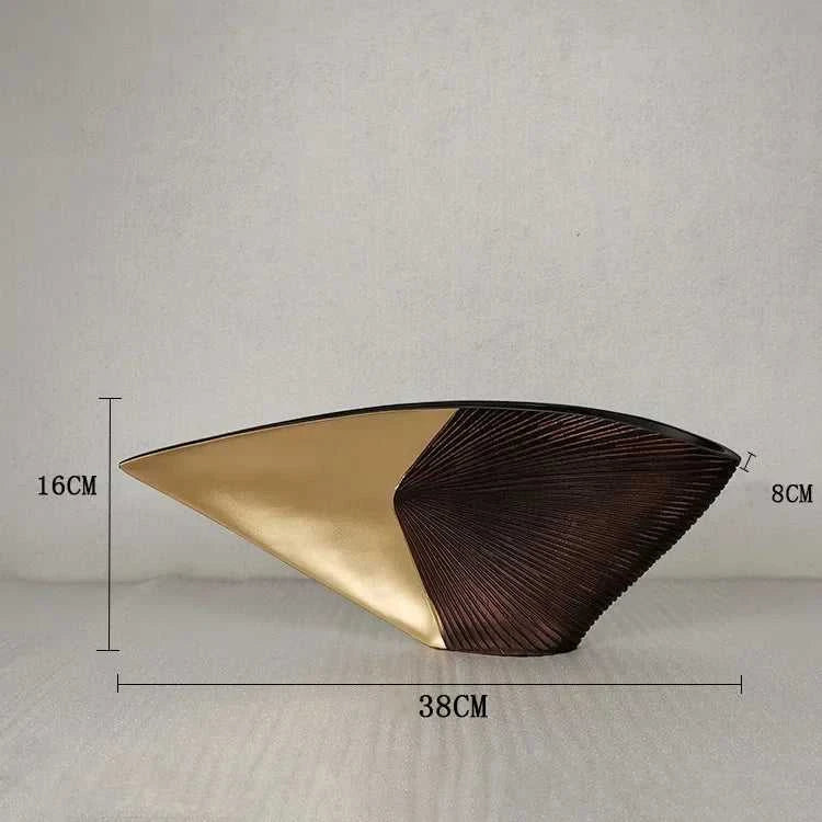 Vaas Nordic Resin Fan Vase - Abstract Sculpture for Dried Flowers 14:1254#A-S Vases
