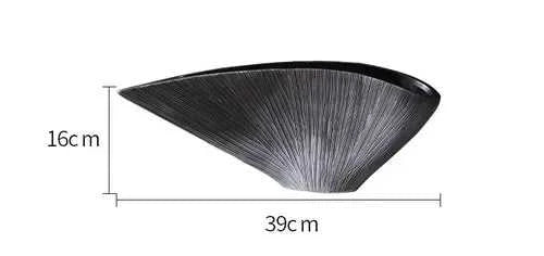 Vaas Nordic Resin Fan Vase - Abstract Sculpture for Dried Flowers 14:1254#A-S Vases