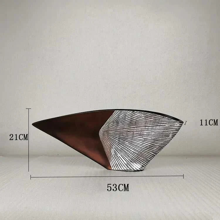Vaas Nordic Resin Fan Vase - Abstract Sculpture for Dried Flowers 14:1254#A-S Vases