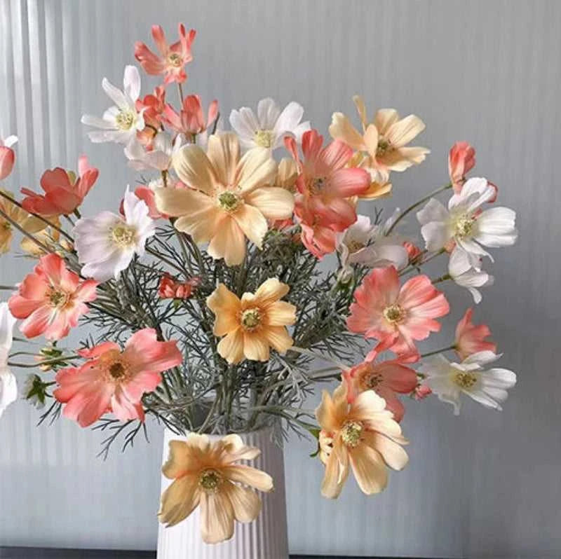 Valencia Artificial Poppy Flowers - Silk Long Stem for Wedding Bouquet & Home Decor 14:200006154#Purple White Artificial Flowers