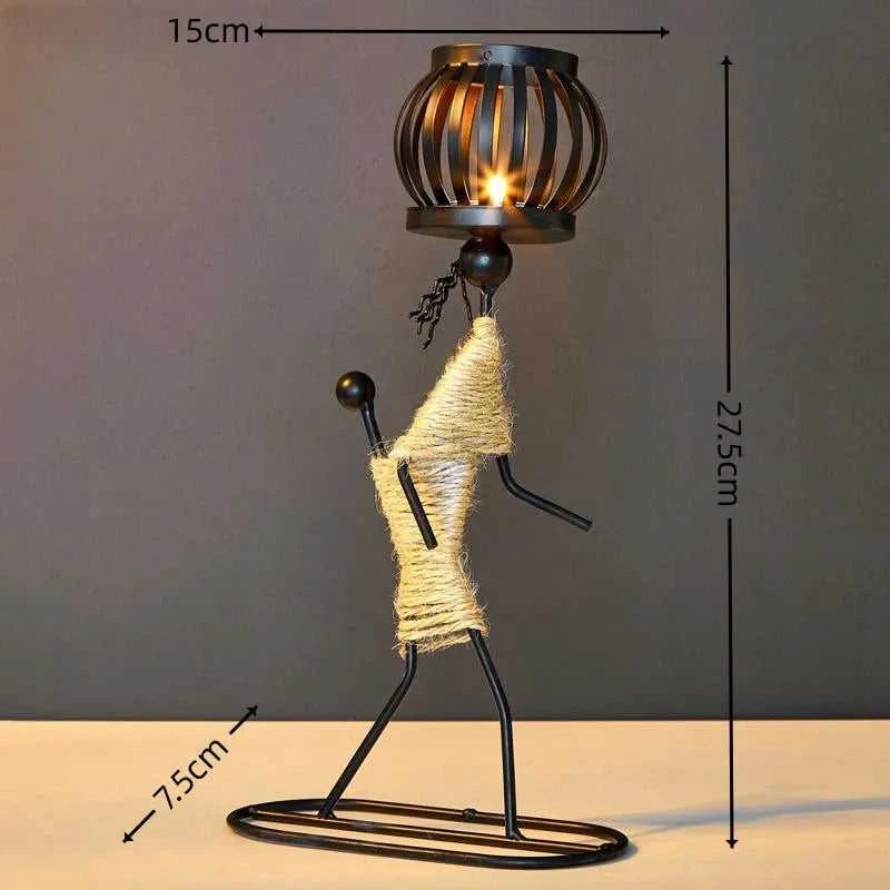 Vela Nordic Iron Character Sculpture Candle Holder 14:200006151#A Decorative Sculpture
