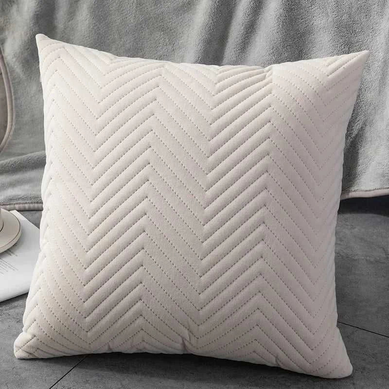 Velour Quilted Velvet Throw Pillow Covers 45x45cm - Luxury Cushion Cases 14:29#A-Orange Cushion Covers