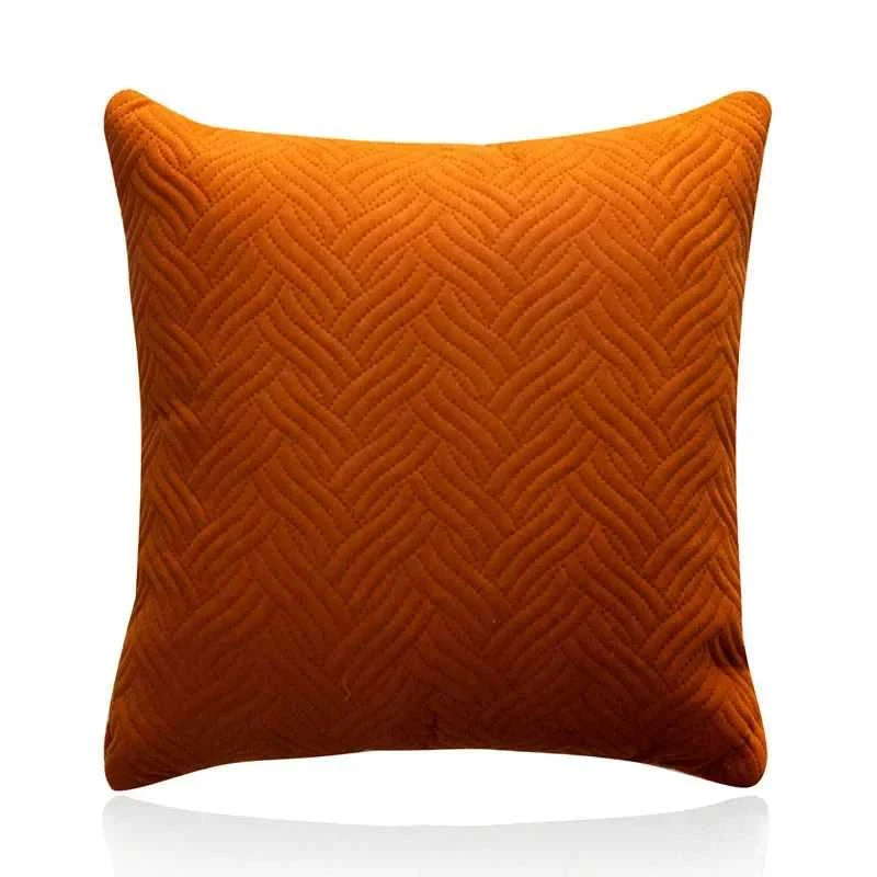 Velour Quilted Velvet Throw Pillow Covers 45x45cm - Luxury Cushion Cases 14:29#A-Orange Cushion Covers